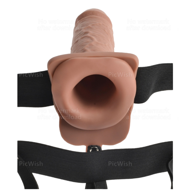 Harnais réglable avec gode vibrant rechargeable 17,8 cm — FETISH FANTASY SERIES