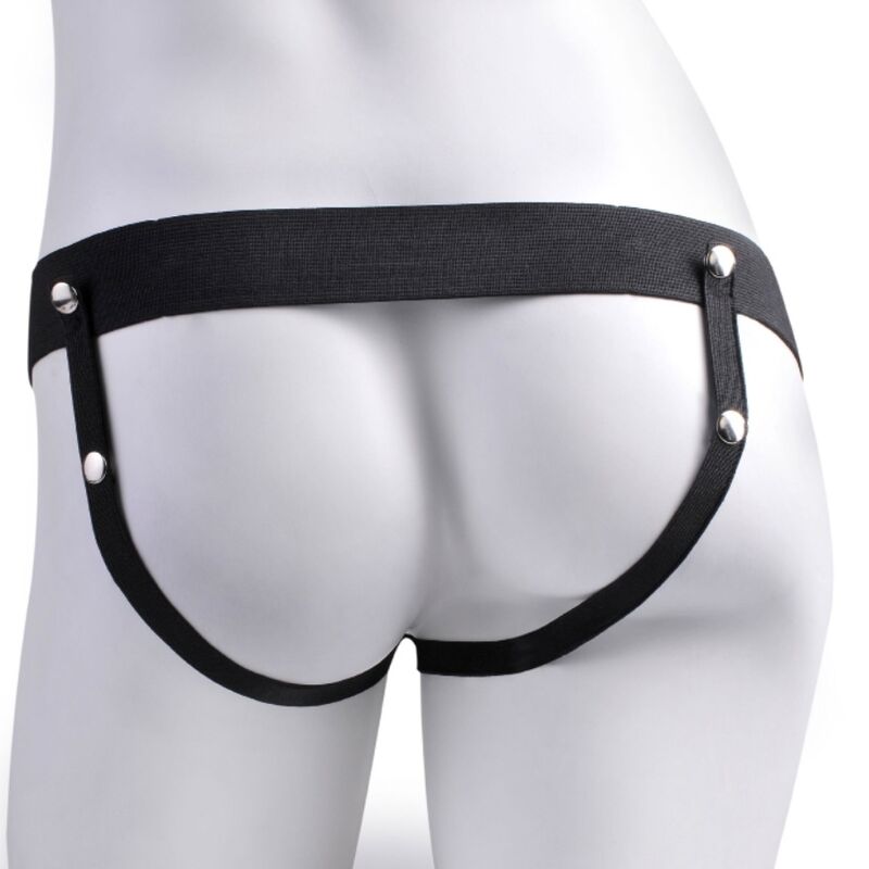Harnais réglable avec gode vibrant rechargeable 17,8 cm — FETISH FANTASY SERIES