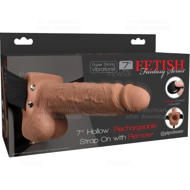 Harnais réglable avec gode vibrant rechargeable 17,8 cm — FETISH FANTASY SERIES