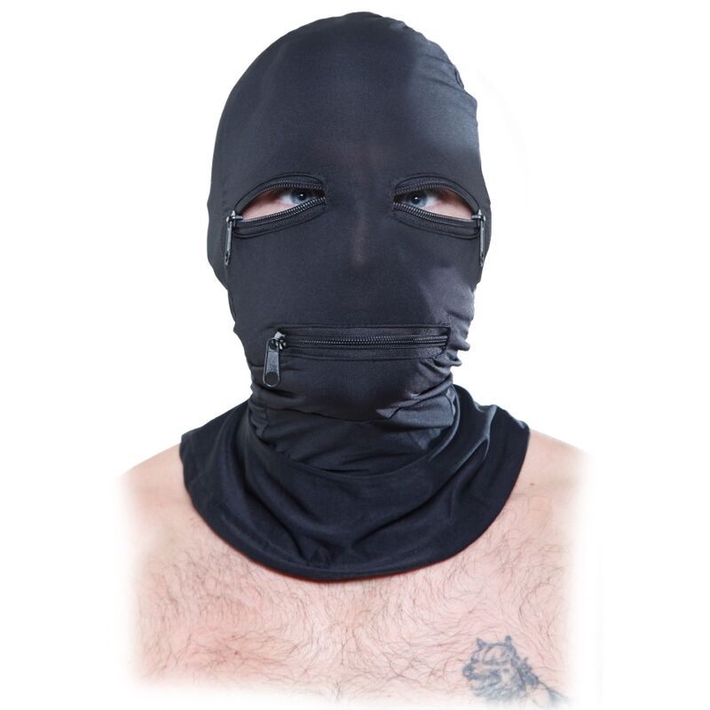 Capuche fétichiste zippée noire — FETISH FANTASY SERIES