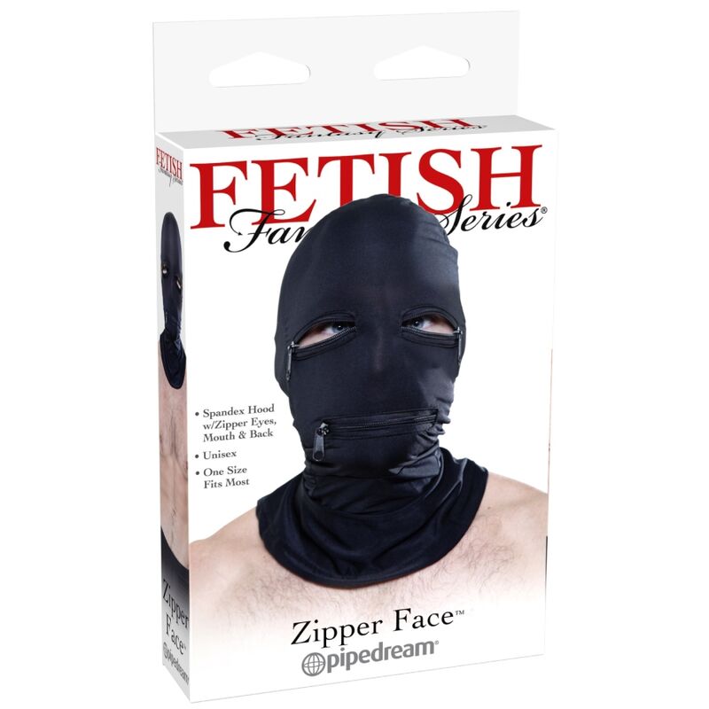 Capuche fétichiste zippée noire — FETISH FANTASY SERIES