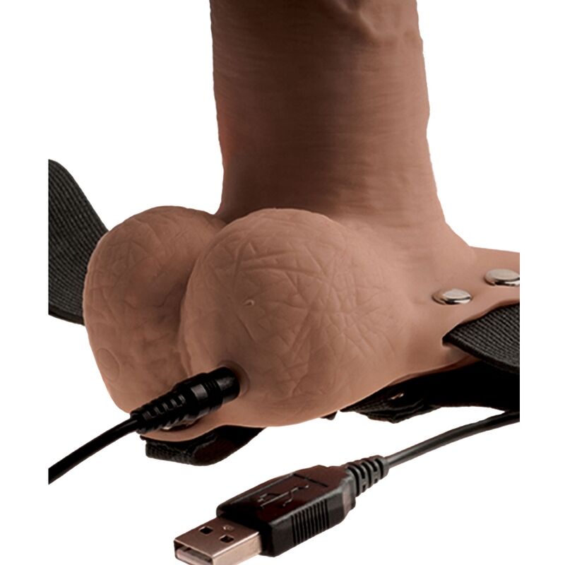 Arnês ajustável com falo realista recarregável e vibrador de 15 cm — FETISH FANTASY SERIES