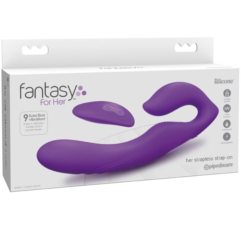 Vibrateur double pénétration télécommandé 9 niveaux violet — FANTASY FOR HER