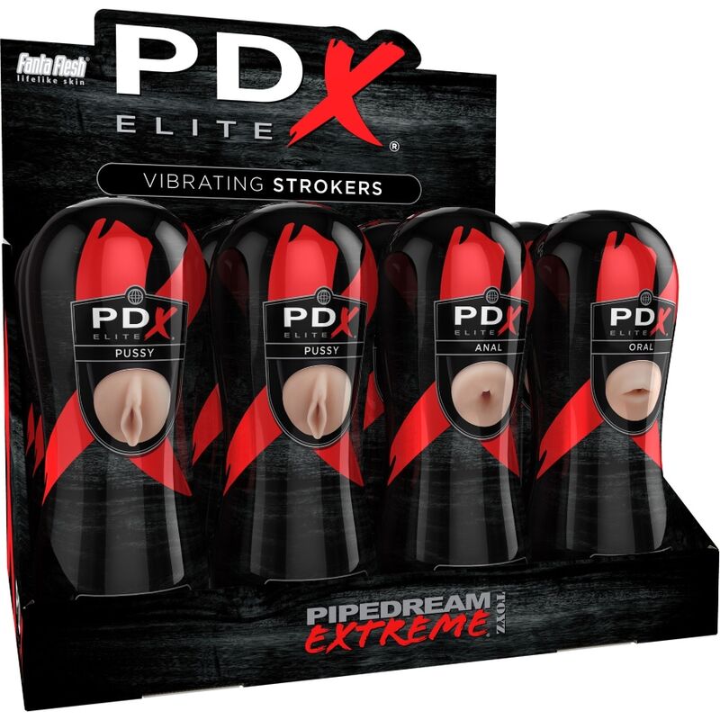Coffret de strokers vibrants 12 pièces (vaginal, anal, oral) — PDX ELITE