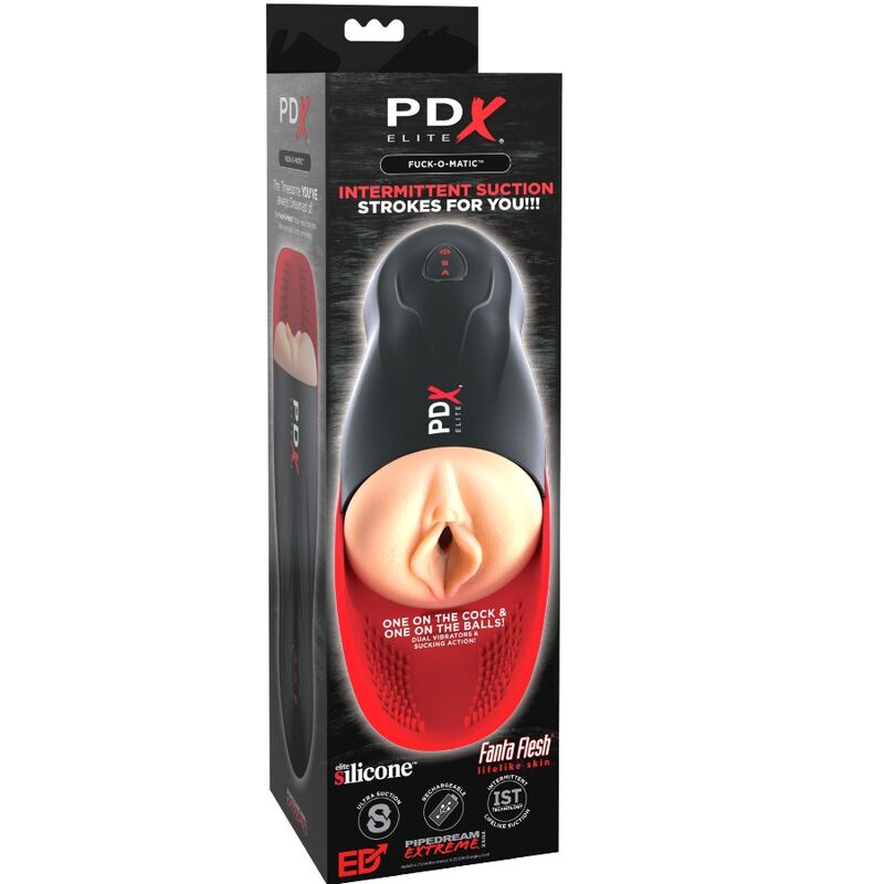 Masturbateur vibrant double avec aspiration et stimulation testiculaire — PDX ELITE