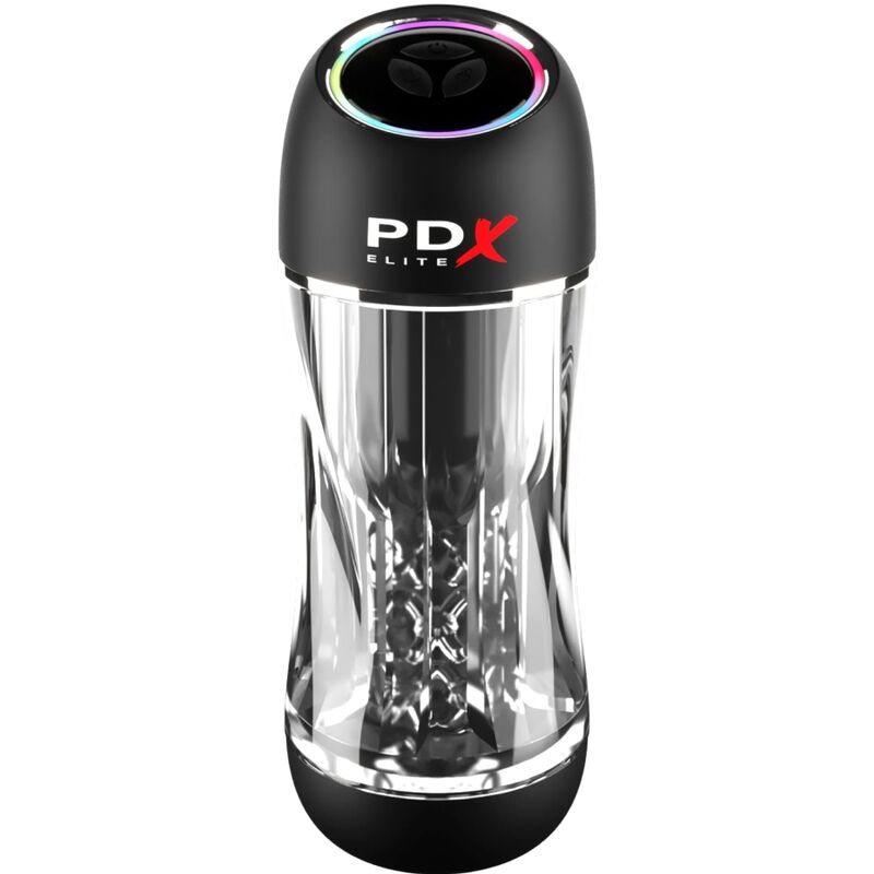 Stimulateur masculin transparent à aspiration et vibrations — PDX ELITE
