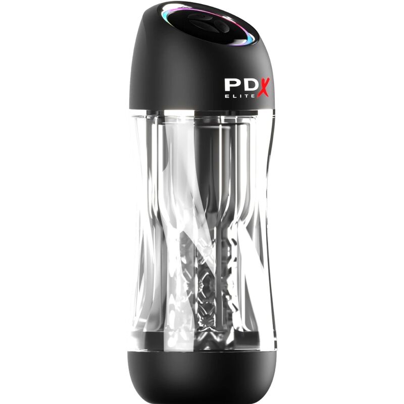 Stimulateur masculin transparent à aspiration et vibrations — PDX ELITE