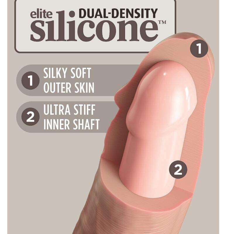 Gode réaliste en silicone double densité 17,8 cm — KING COCK