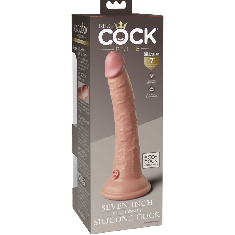Gode réaliste en silicone double densité 17,8 cm — KING COCK