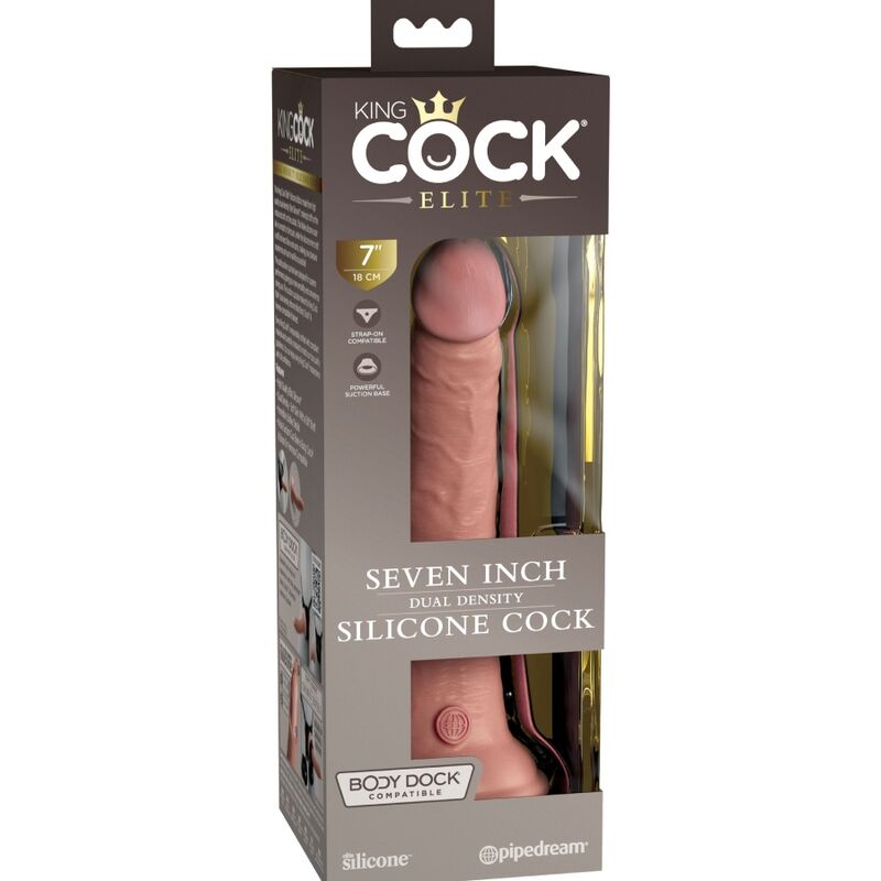 Gode réaliste en silicone double densité 17,8 cm — KING COCK