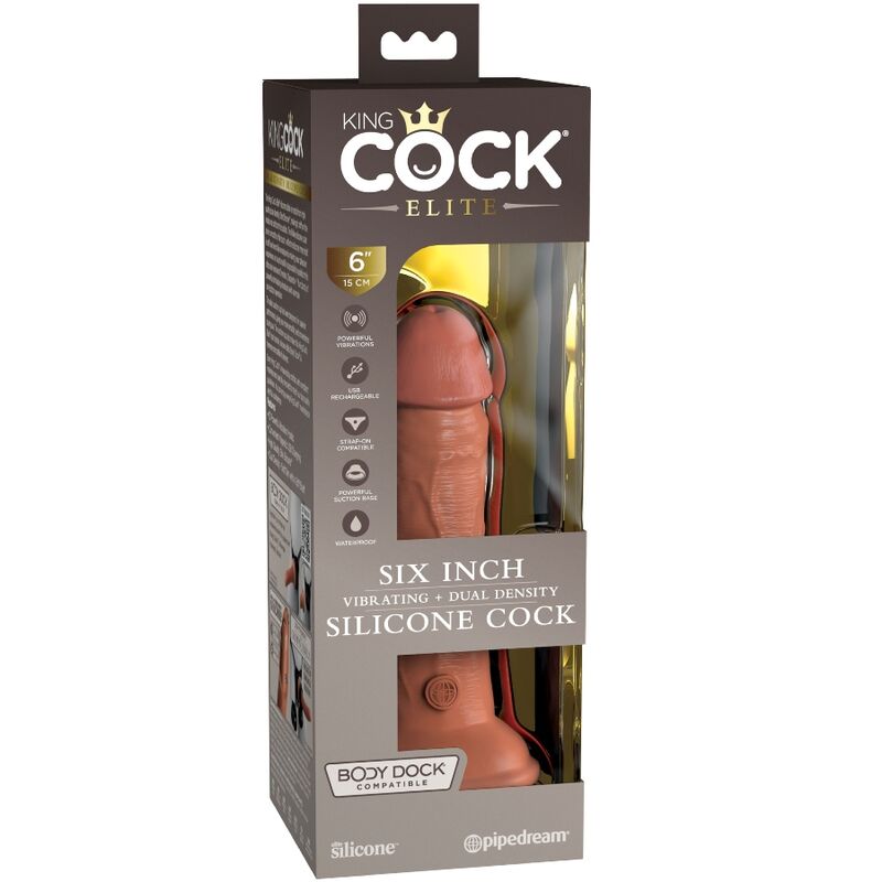 Gode réaliste vibrant double densité 15.2 cm — KING COCK