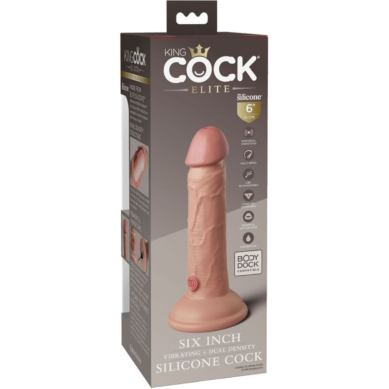 Gode réaliste vibrant à double densité — KING COCK