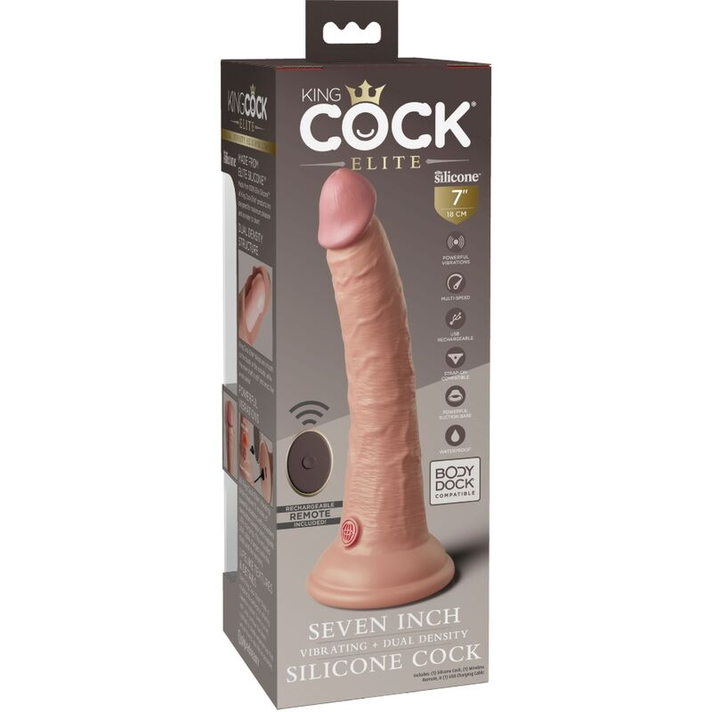Gode vibrant réaliste double densité avec télécommande — King Cock