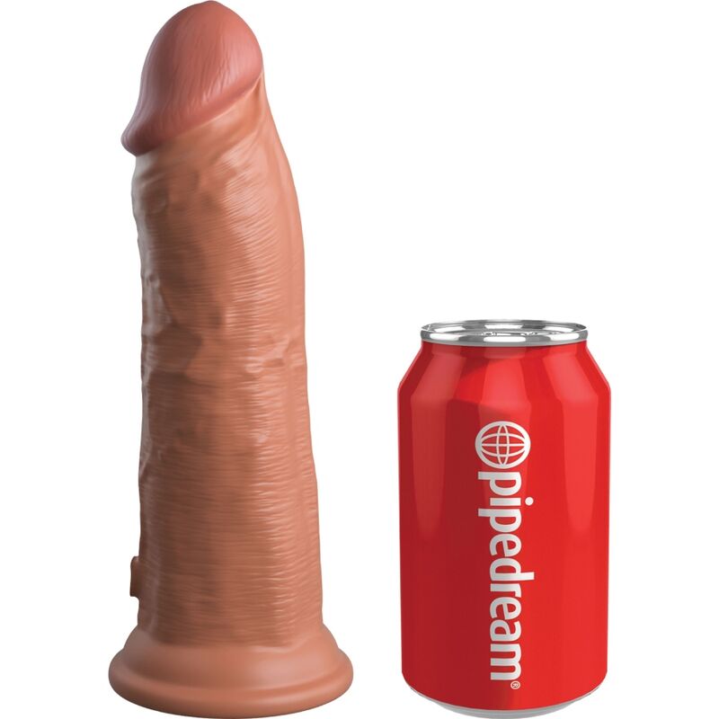 Gode réaliste vibrant double densité 20.3 cm caramel — KING COCK