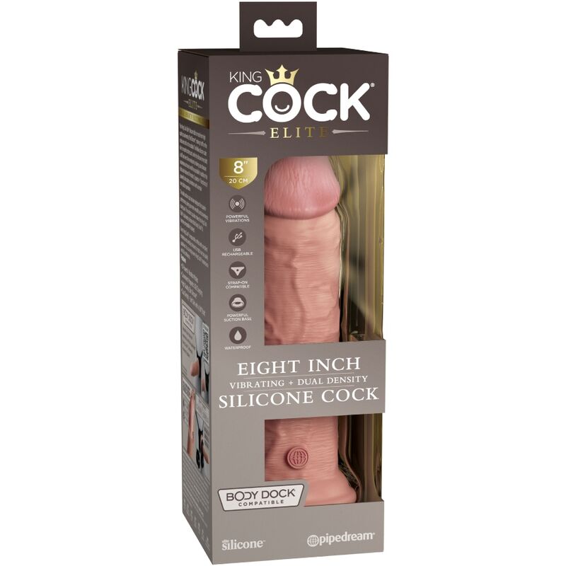 Gode réaliste vibrant double densité 20,3 cm — KING COCK