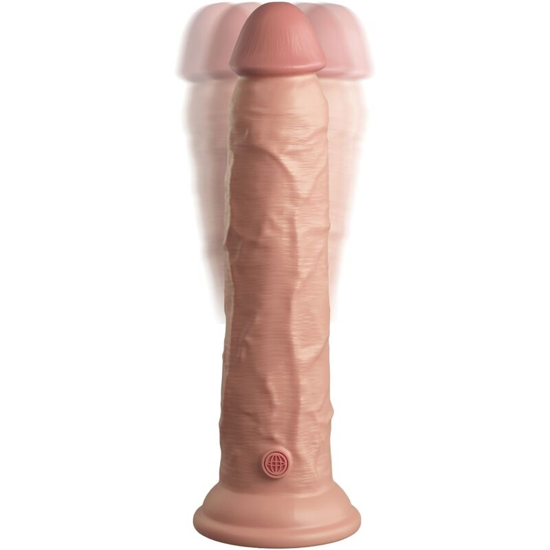 Gode vibrant réaliste double densité avec télécommande — KING COCK