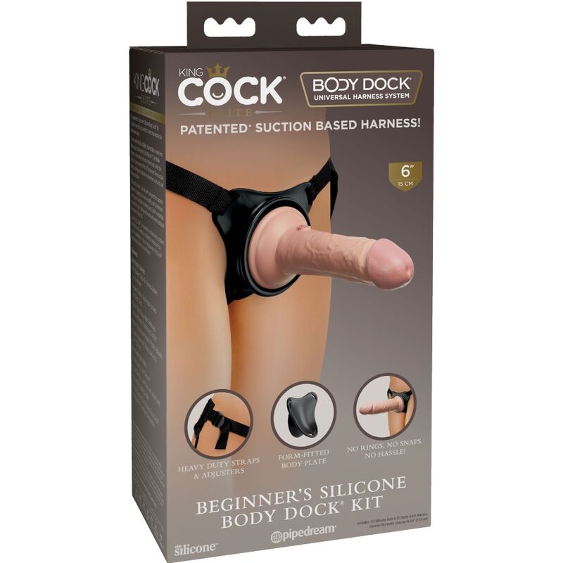 Harnais réglable avec gode double densité 15.2 cm — KING COCK