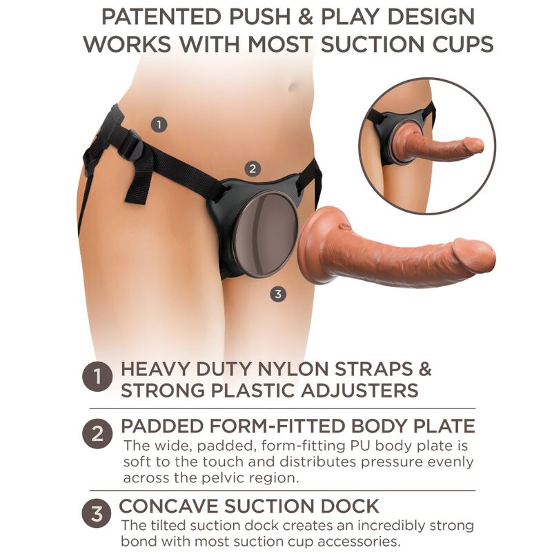 Harnais réglable confortable avec gode 17,8 cm — KING COCK