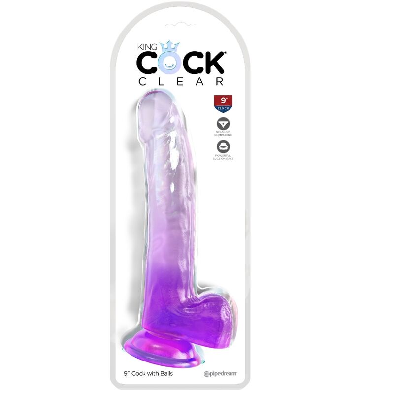 Gode translucide réaliste avec testicules — KING COCK