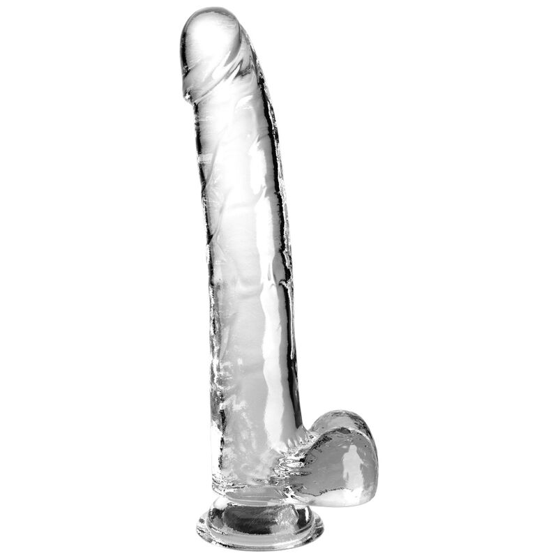Gode transparent réaliste avec testicules — KING COCK