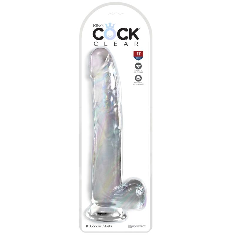 Gode transparent réaliste avec testicules — KING COCK