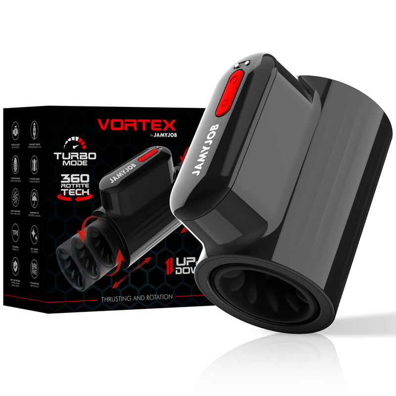Masturbateur vibrant vortex à rotation et pilon — JAMYJOB