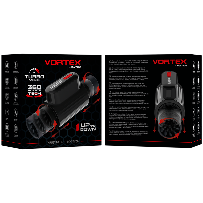 Masturbateur vibrant vortex à rotation et pilon — JAMYJOB