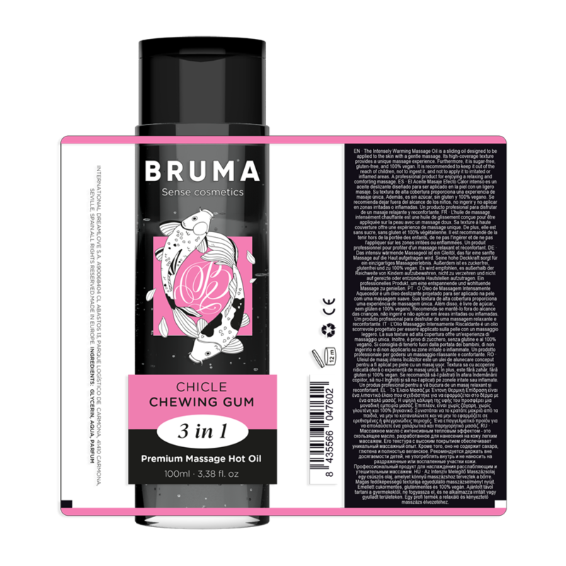 Huile de massage premium effet chaleur saveur gomme 3 en 1 — BRUMA