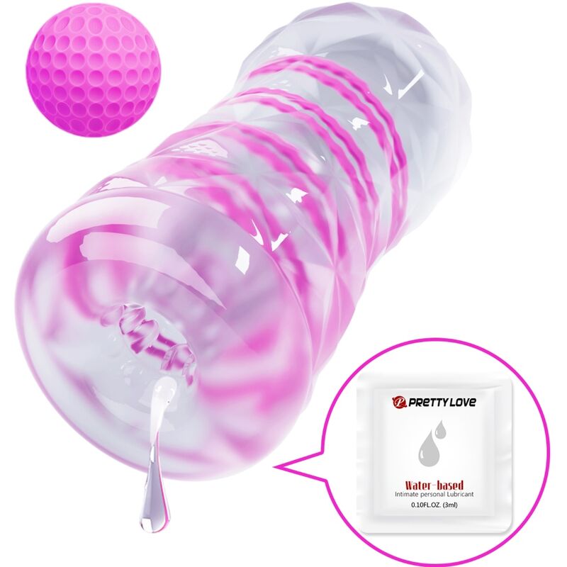 Masturbatore maschile Fantasy con spirale interna e perline trasparenti — PRETTY LOVE MALE