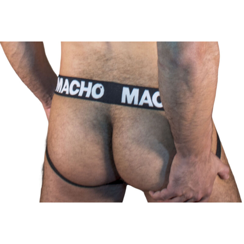 Jockstrap noir semi-transparent avec maintien et allure — MACHO UNDERWEAR