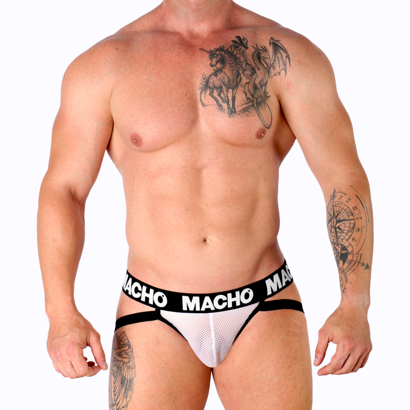 Jockstrap semi-transparent blanc — MACHO UNDERWEAR