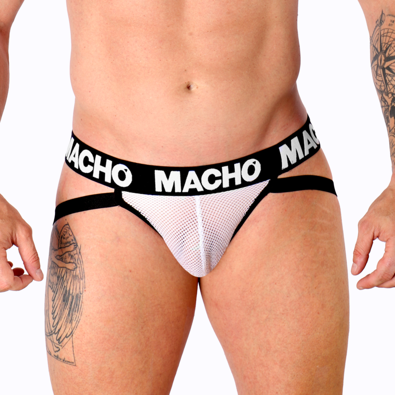 Jockstrap semi-transparent en maille blanche — MACHO UNDERWEAR