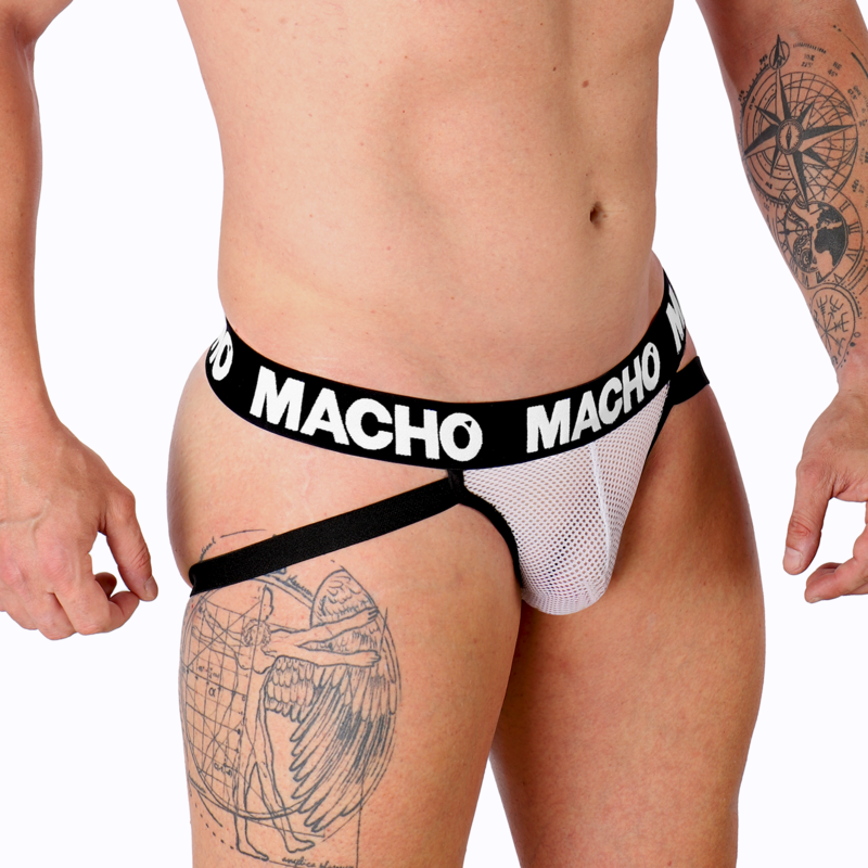 Jockstrap blanc semi-transparent en maille — MACHO UNDERWEAR
