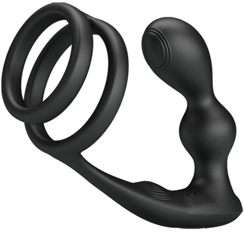 Anneau pénien et plug anal vibrant télécommandé — PRETTY LOVE MALE