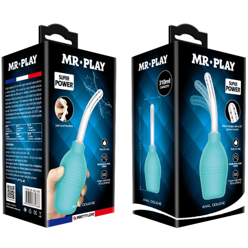 Douche anale en caoutchouc bleu — MR PLAY