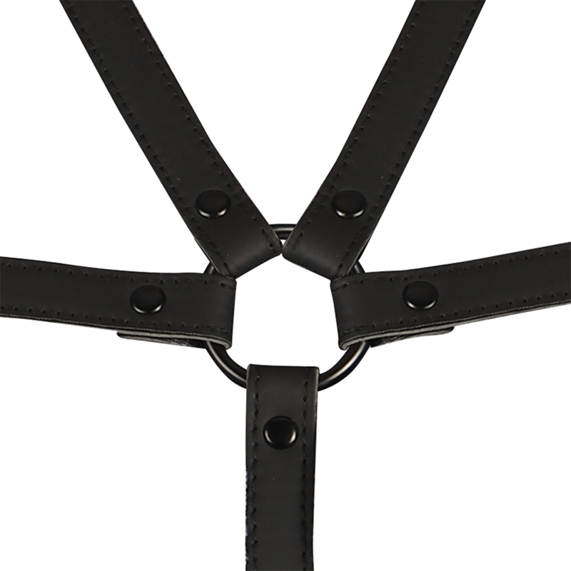 Harnais réglable torse et bras en cuir végétalien — FETISH SUBMISSIVE BONDAGE