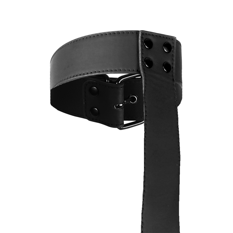 Ensemble de retenue corps, cou et poignets réglable en cuir végétalien — FETISH SUBMISSIVE BONDAGE