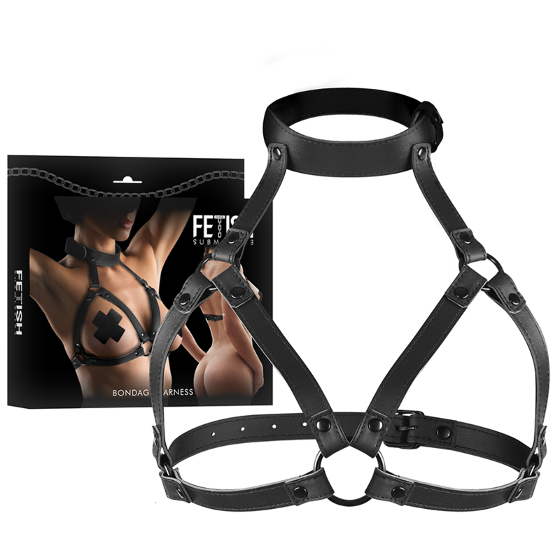 Harnais de bondage réglable poitrine et cou — FETISH SUBMISSIVE BONDAGE