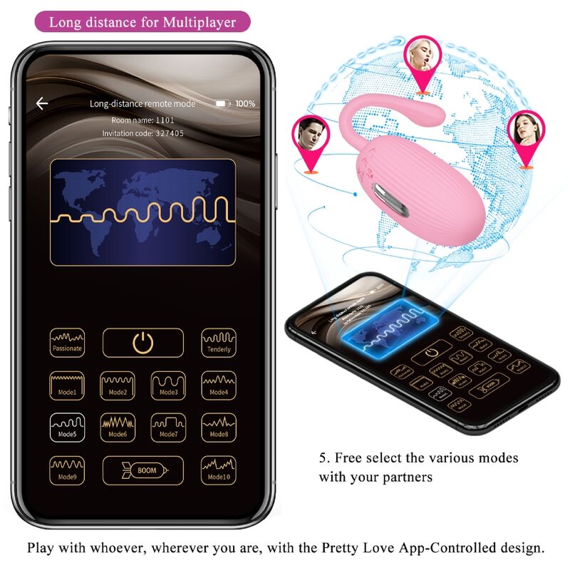 Œuf vibrant connecté rechargeable rose doré — PRETTY LOVE SMART