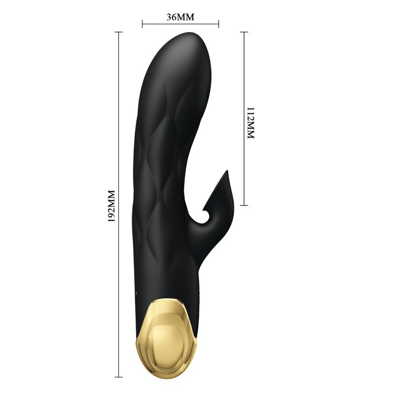 Vibrateur de luxe rechargeable noir plaqué or — PRETTY LOVE C-TYPE