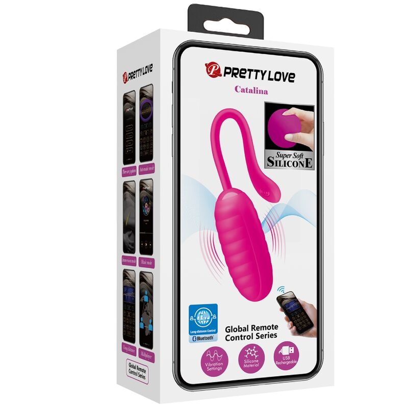 Œuf vibrant rechargeable Catalina rose avec application — PRETTY LOVE SMART