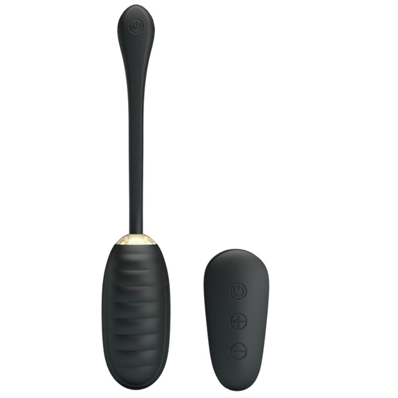 Œuf vibrant rechargeable de luxe noir avec télécommande — PRETTY LOVE SMART