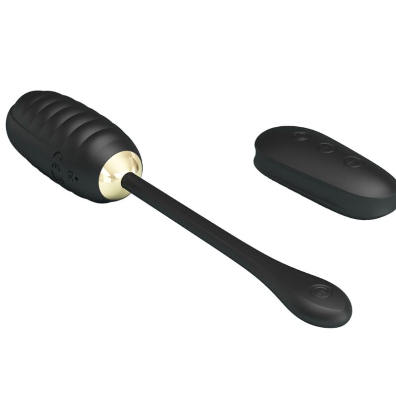 Œuf vibrant rechargeable de luxe noir avec télécommande — PRETTY LOVE SMART
