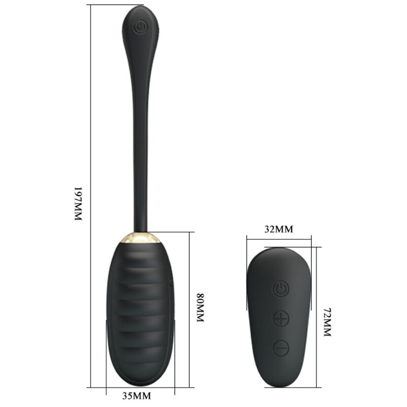 Œuf vibrant rechargeable de luxe noir avec télécommande — PRETTY LOVE SMART