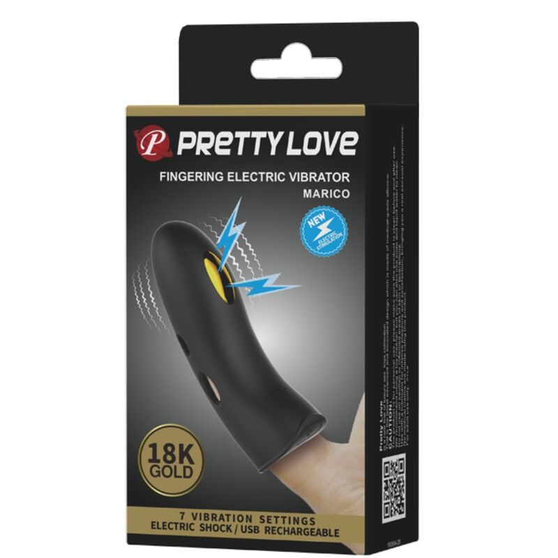 Couvre-doigts électro-stimulant rechargeable noir — PRETTY LOVE MALE