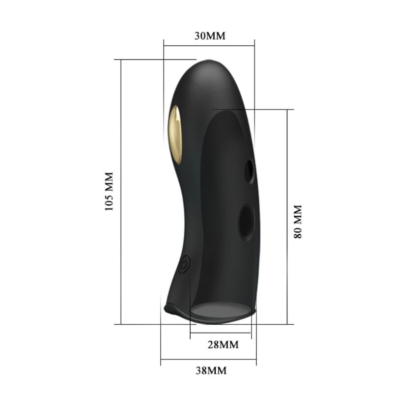 Couvre-doigts électro-stimulant rechargeable noir — PRETTY LOVE MALE