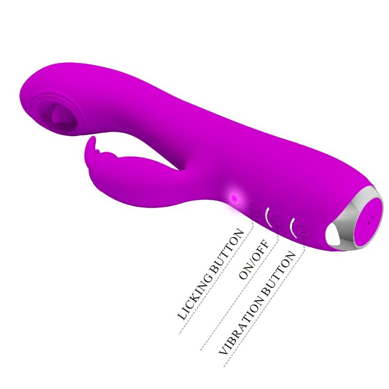 Vibrateur rechargeable avec stimulateur lingual et ventouse — PRETTY LOVE C-TYPE