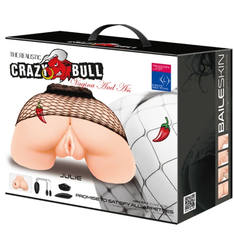 Masturbateur réaliste vibrant double orifice — CRAZY BULL