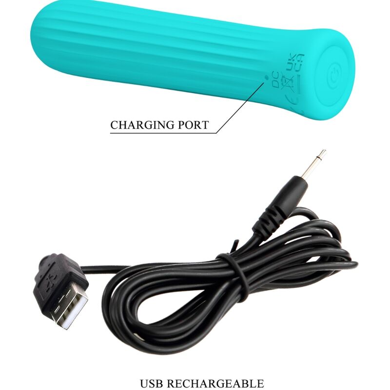 Stimulateur vibrant rechargeable en silicone bleu — PRETTY LOVE C-TYPE