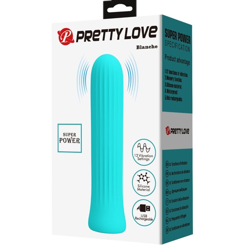 Stimulateur vibrant rechargeable en silicone bleu — PRETTY LOVE C-TYPE